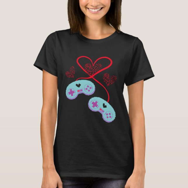 Console Arcade Happy Valentine s Day Love Relation T-Shirt (Vorderseite)