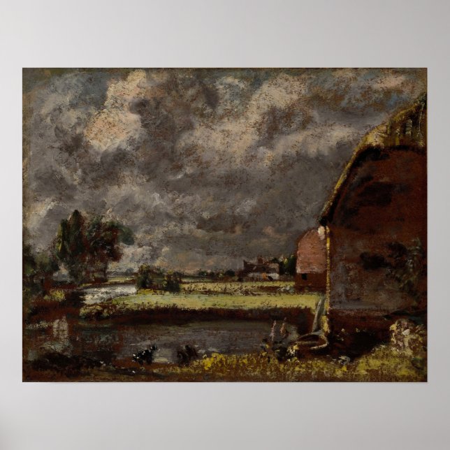 Constable - Blick auf die Ufer der Stour Poster (Vorne)