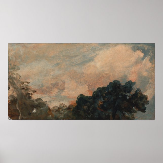 Constable - Cloud-Studie mit Bäumen Poster (Vorne)