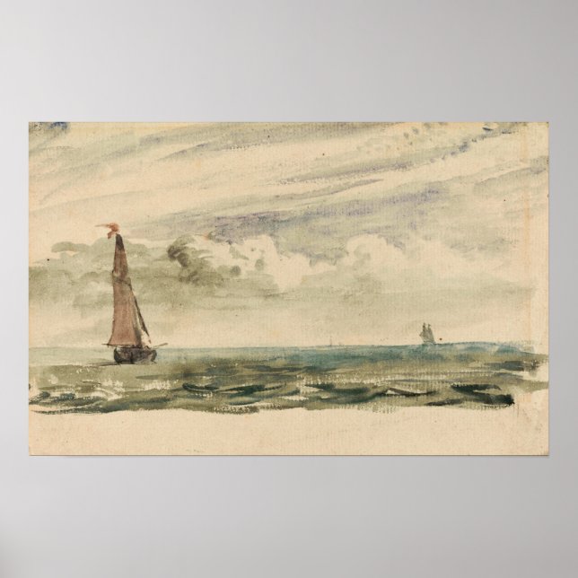 Constable - Eine Seascape mit zwei Segelbooten Poster (Vorne)
