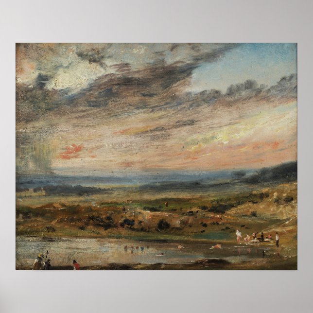 Constable - Hampstead Heath with Pond and Bathers Poster (Vorne)