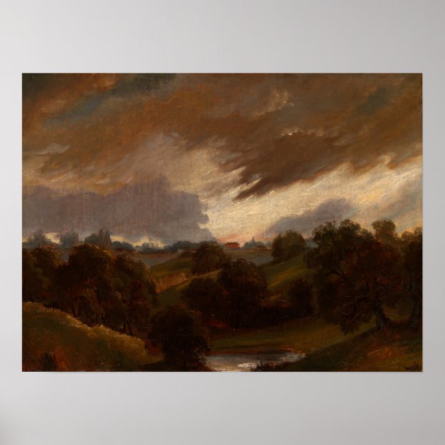 Constable - Hampstead Stormy Sky Poster (Vorne)