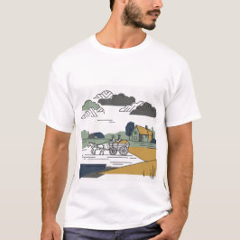 Constable’s Haywain Line Art Illustration T-Shirt