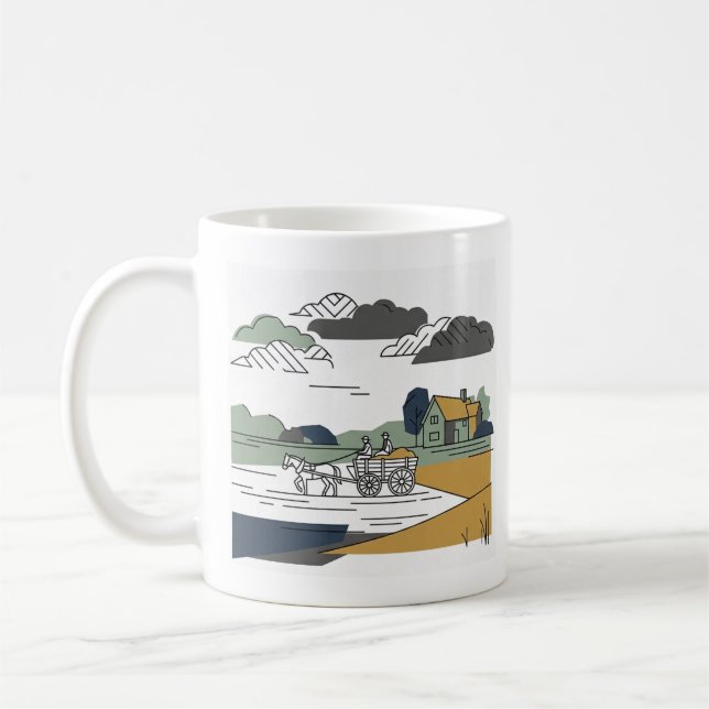 Constable’s Heuwagen Linienkunst-Illustration Kaffeetasse (Links)