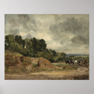 Constable - Sandbänke und ein Wagen mit Pferden au Poster