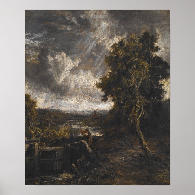 Constable - Schleuse East Bergholt auf Stour Poster (Vorne)