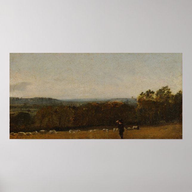 Constable - Shepherd Looking Across Dedham Vale Poster (Vorne)