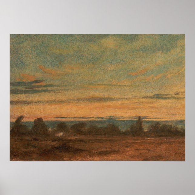 Constable - Sommer-Abend Landschaft Poster (Vorne)