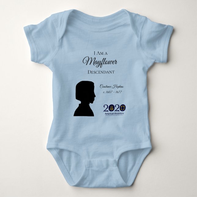 Constance Hopkins Mayflower Baby-Bodysuit Baby Strampler (Vorderseite)