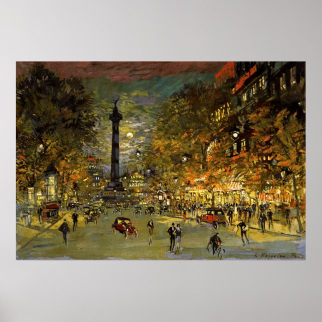 Constantin Korovin: Der Platz Bastille, Paris Poster (Vorne)
