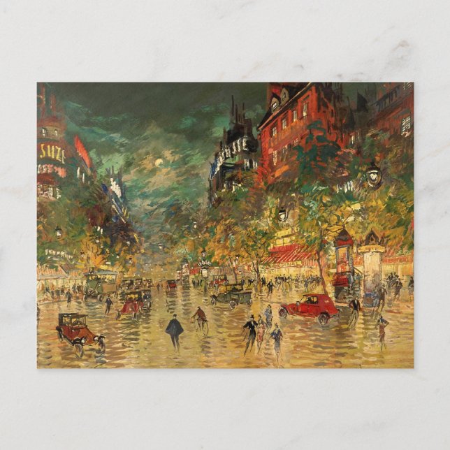 Constantin Korovin: Paris am Abend Postkarte (Vorderseite)
