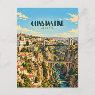 Constantine Algerien Vintage-Reise Kunst Postkarte