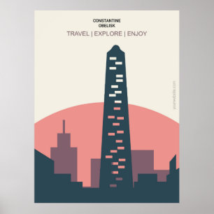 Constantine Obelisk Istanbul Türkei Vintag Style Poster