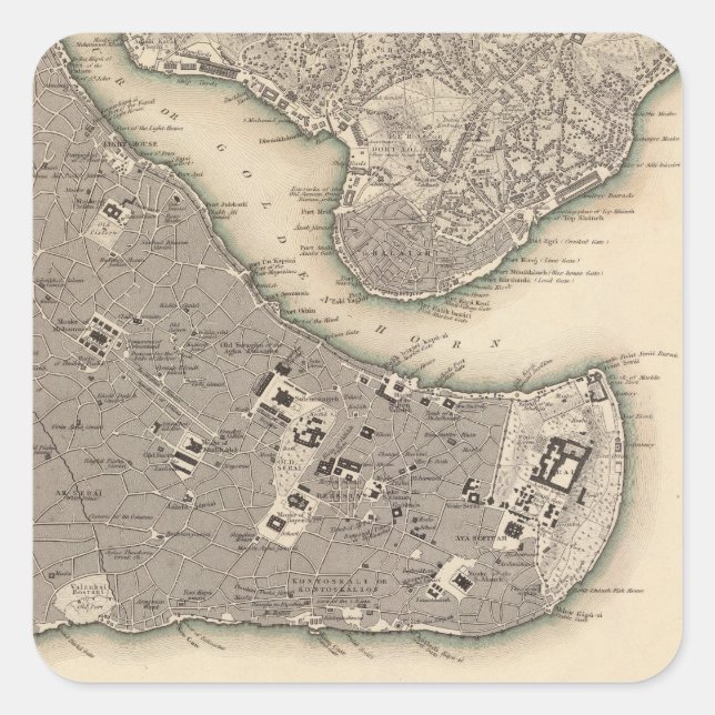 Constantinopol Stambool Quadratischer Aufkleber (Vorderseite)