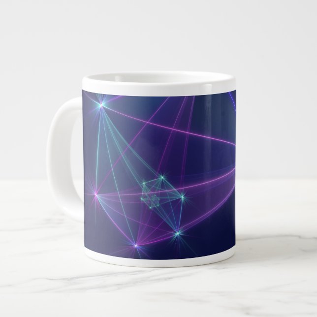Constellation, Abstrakt Fantasy Fraktal Art Jumbo-Tasse (Vorderseite Links)
