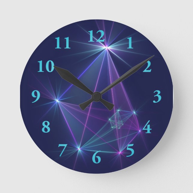 Constellation, Abstrakt Fantasy Fraktal Art Runde Wanduhr (Vorderseite)
