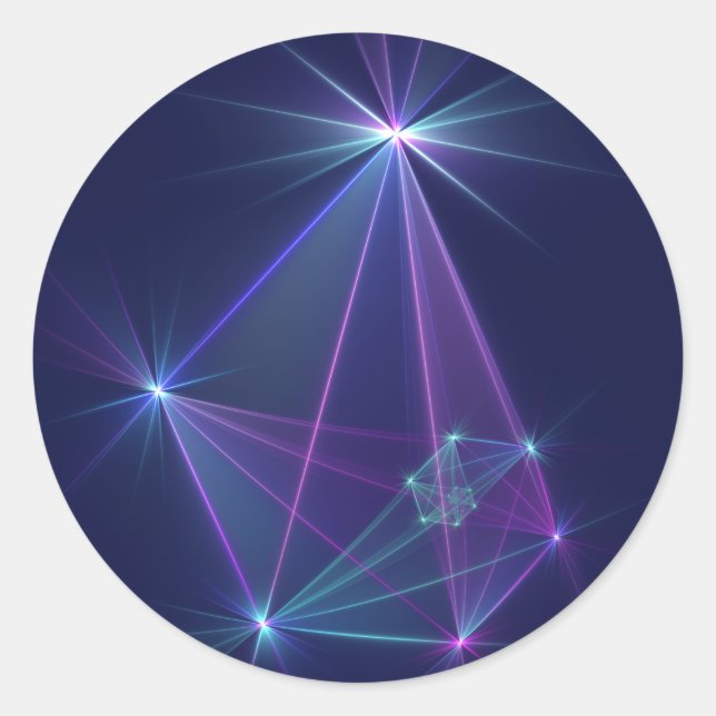 Constellation, Abstrakt Fantasy Fraktal Art Runder Aufkleber (Vorderseite)