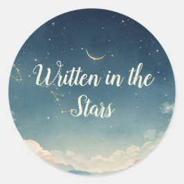 Constellation Baby Shower Favor Tag | Watercolor Runder Aufkleber