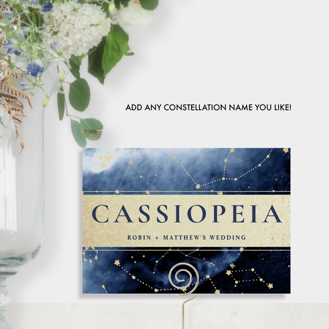 Constellation Cassiopeia (oder andere) Blue Gold Tischnummer (Von Creator hochgeladen)