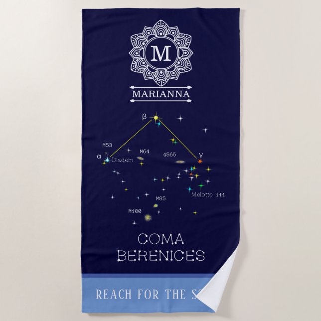 Constellation Coma Berenices Strandtuch (Vorderseite)
