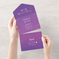 Constellation Gold Lila Ombre Wedding