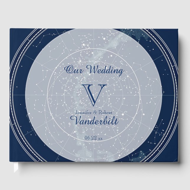 Constellation Night Sky Wedding Gästebuch (Vorderseite)