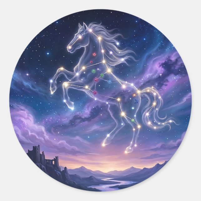 Constellation of the Valiant Steed Runder Aufkleber (Vorderseite)