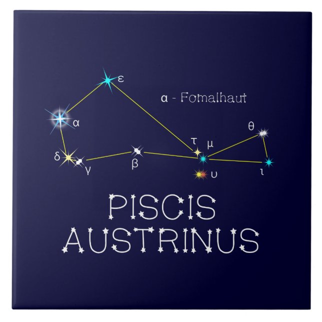 Constellation Piscis Austrinus Fliese (Vorderseite)
