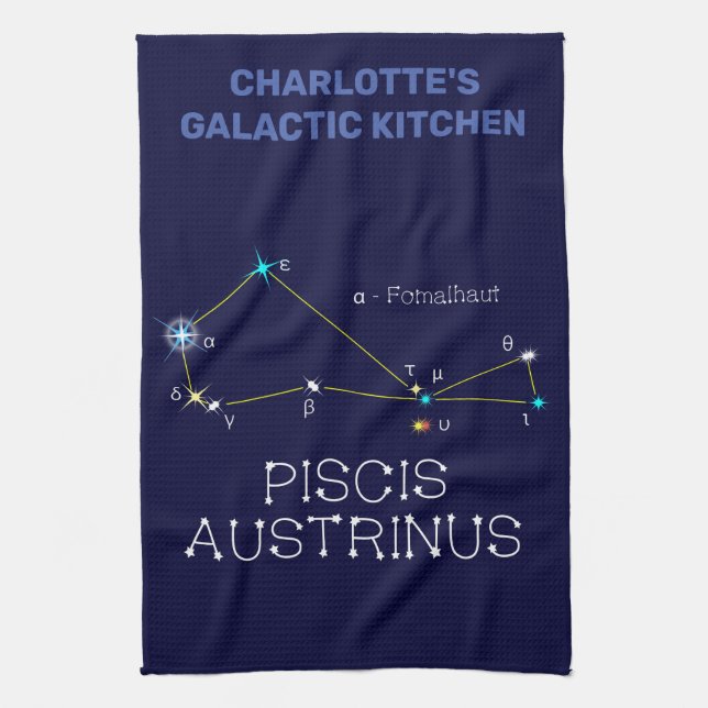 Constellation Piscis Austrinus Geschirrtuch (Vertikal)