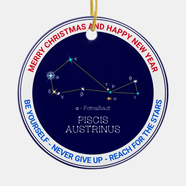 Constellation Piscis Austrinus Keramik Ornament (Vorne)