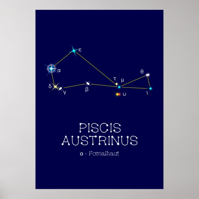 Constellation Piscis Austrinus Poster (Vorne)