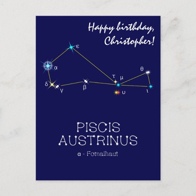 Constellation Piscis Austrinus Postkarte (Vorderseite)