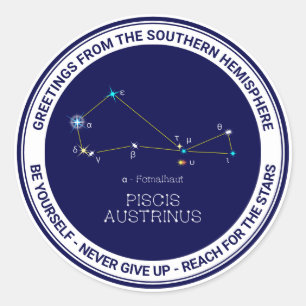 Constellation Piscis Austrinus Runder Aufkleber