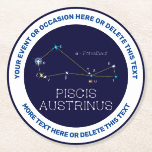 Constellation Piscis Austrinus Runder Pappuntersetzer