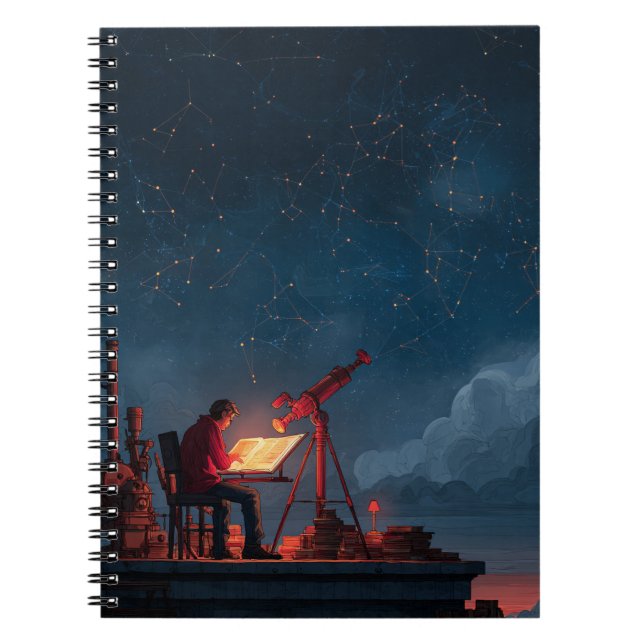 Constellation Rooftop Stargazer Notebook Notizblock (Vorderseite)