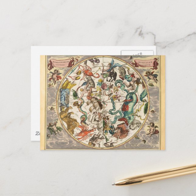 Constellation Sky Celestial Zodiac Star Karte (Vorderseite/Rückseite Beispiel)