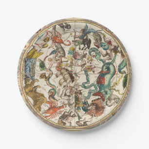 Constellation Sky Celestial Zodiac Star Karte Pappteller