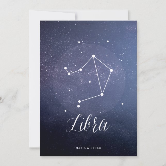 Constellation Star Celestial Tischnummer Libra (Vorderseite)