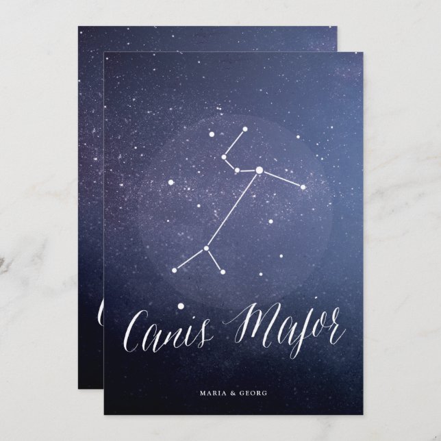 Constellation Starry Night Celestial Table Card Einladung (Vorne/Hinten)