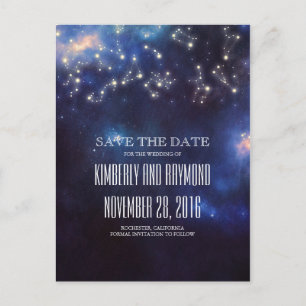 Constellation Starry Night Sky Save the Date Ankündigungspostkarte