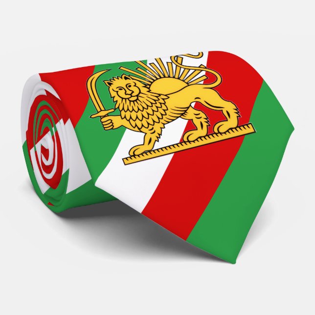 Constitutional Monarchy of Iran flag themed Krawatte (Gerollt)