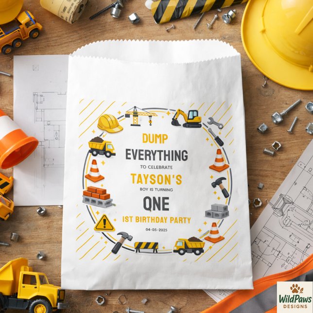 Construction 1ST Birthday | Builder Truck Party Geschenktütchen (Construction 1ST Birthday | Builder Truck Party Favor Bag
)