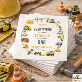 Construction 1ST Birthday | Builder Truck Party Serviette