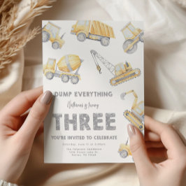 Construction 3rd Birthday Party Einladung