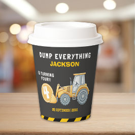 Construction Birthday 4th | Dump Truck Party Pappbecher