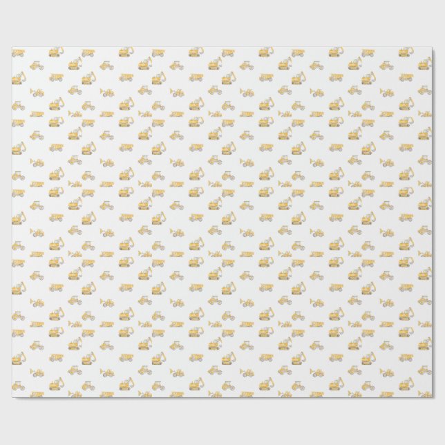 Construction Birthday Dump Trucks Birthday Geschenkpapier (Flach)