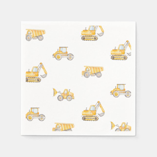 Construction Birthday Dump Trucks Birthday Serviette (Vorderseite)