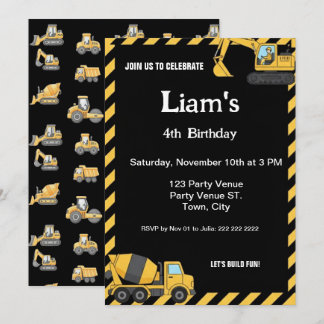 Construction Birthday Invitation |Boy Truck Party  Einladung