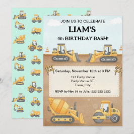 Construction Birthday Invitation |Boy Truck Party  Einladung