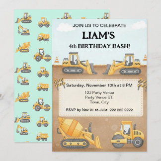 Construction Birthday Invitation |Boy Truck Party  Einladung